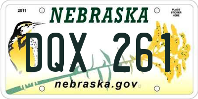 NE license plate DQX261