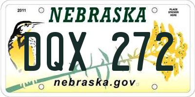 NE license plate DQX272