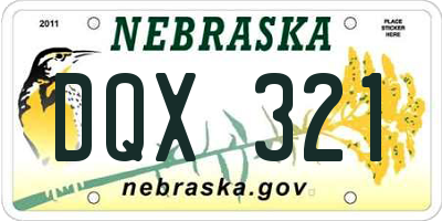 NE license plate DQX321