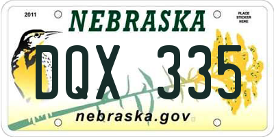 NE license plate DQX335