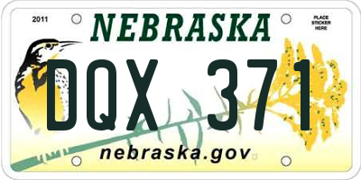 NE license plate DQX371