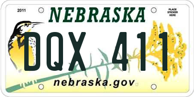NE license plate DQX411