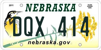 NE license plate DQX414