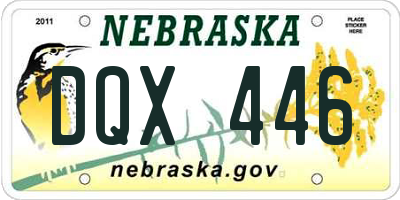 NE license plate DQX446