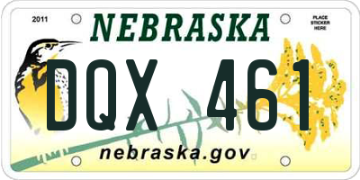 NE license plate DQX461