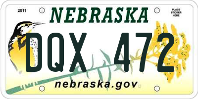 NE license plate DQX472