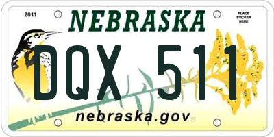 NE license plate DQX511