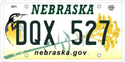NE license plate DQX527