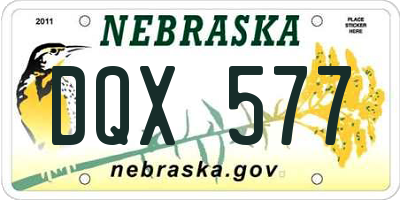 NE license plate DQX577