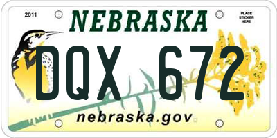 NE license plate DQX672