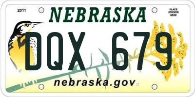 NE license plate DQX679