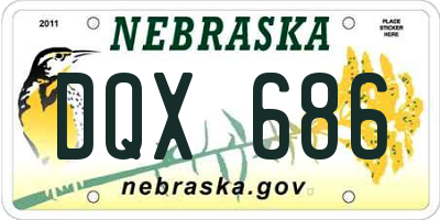 NE license plate DQX686