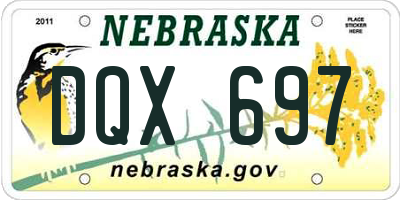 NE license plate DQX697