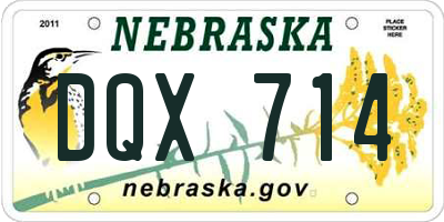 NE license plate DQX714