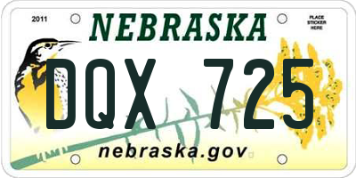 NE license plate DQX725