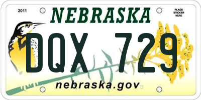 NE license plate DQX729