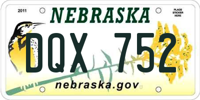 NE license plate DQX752