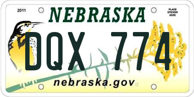 NE license plate DQX774