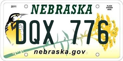 NE license plate DQX776