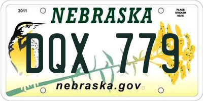 NE license plate DQX779