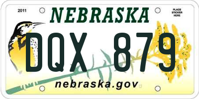NE license plate DQX879