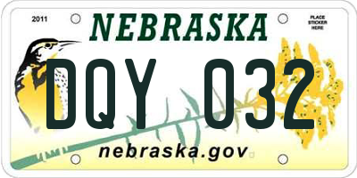 NE license plate DQY032