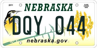 NE license plate DQY044