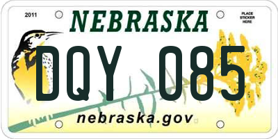 NE license plate DQY085
