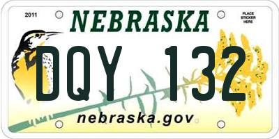 NE license plate DQY132