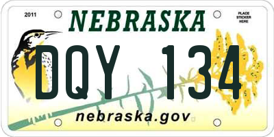 NE license plate DQY134
