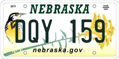 NE license plate DQY159