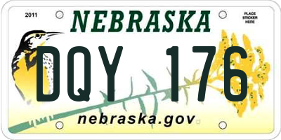 NE license plate DQY176