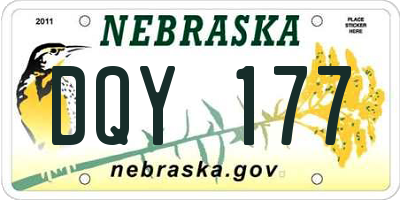 NE license plate DQY177