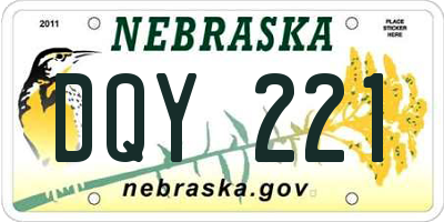 NE license plate DQY221