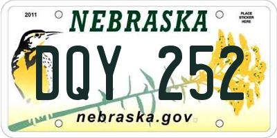NE license plate DQY252
