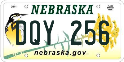 NE license plate DQY256
