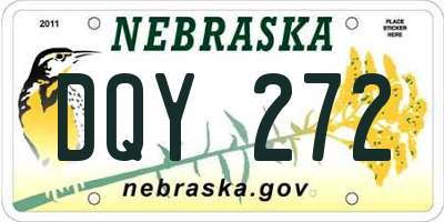 NE license plate DQY272