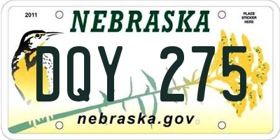 NE license plate DQY275