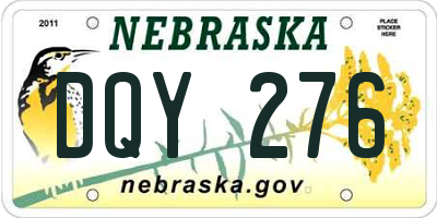 NE license plate DQY276