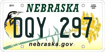 NE license plate DQY297