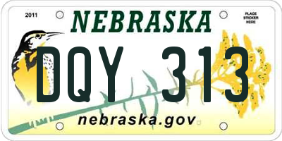 NE license plate DQY313