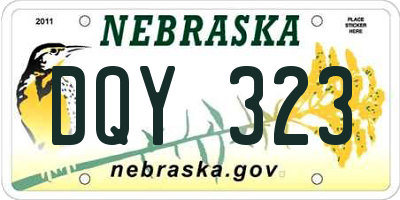 NE license plate DQY323