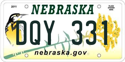 NE license plate DQY331