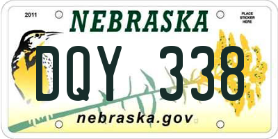 NE license plate DQY338