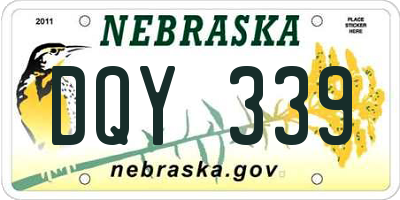 NE license plate DQY339