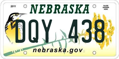 NE license plate DQY438