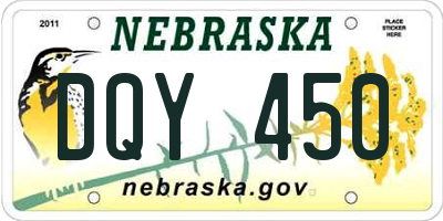 NE license plate DQY450