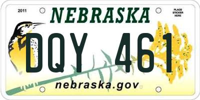 NE license plate DQY461