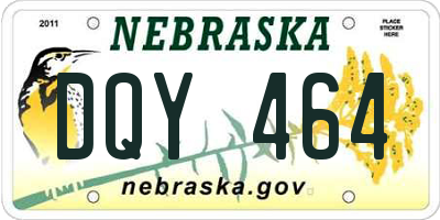 NE license plate DQY464