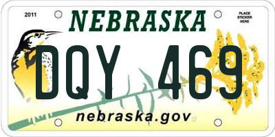 NE license plate DQY469